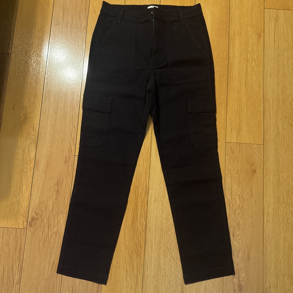 J. Crew Cropped Cargo Womens Pants Navy Blue 97% Cotton 3% Elastane Size 25 NWT